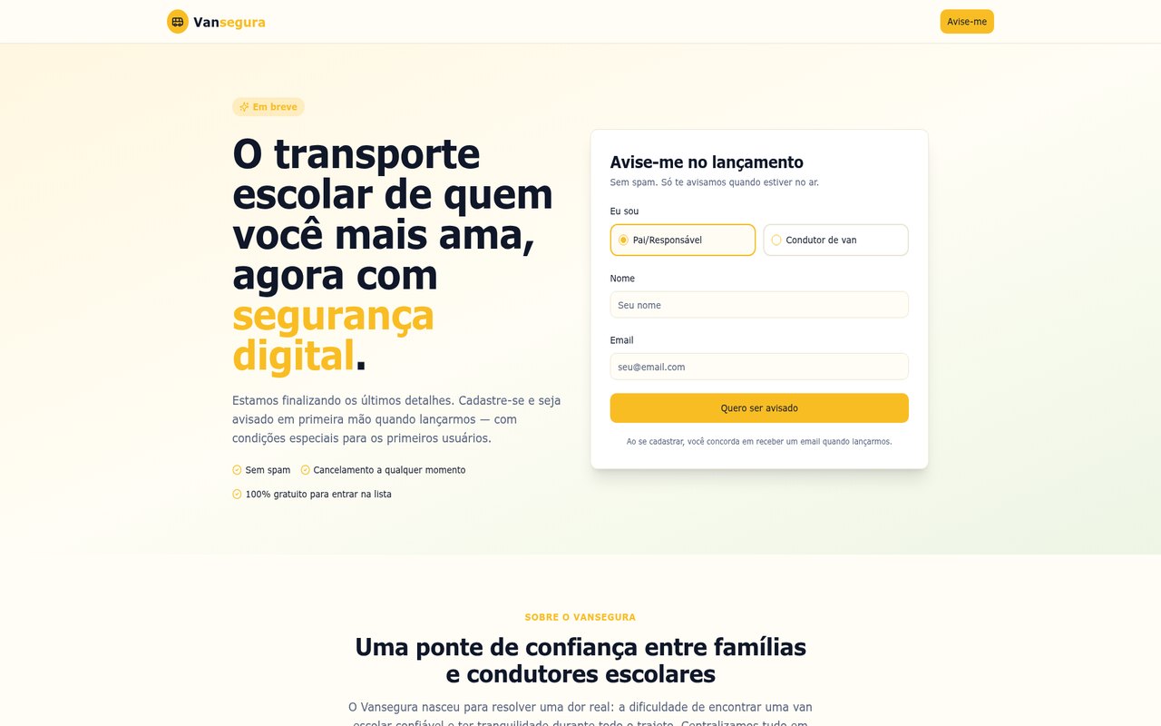 Van Segura — Uma ponte de confiança entre famílias e condutores escolares.